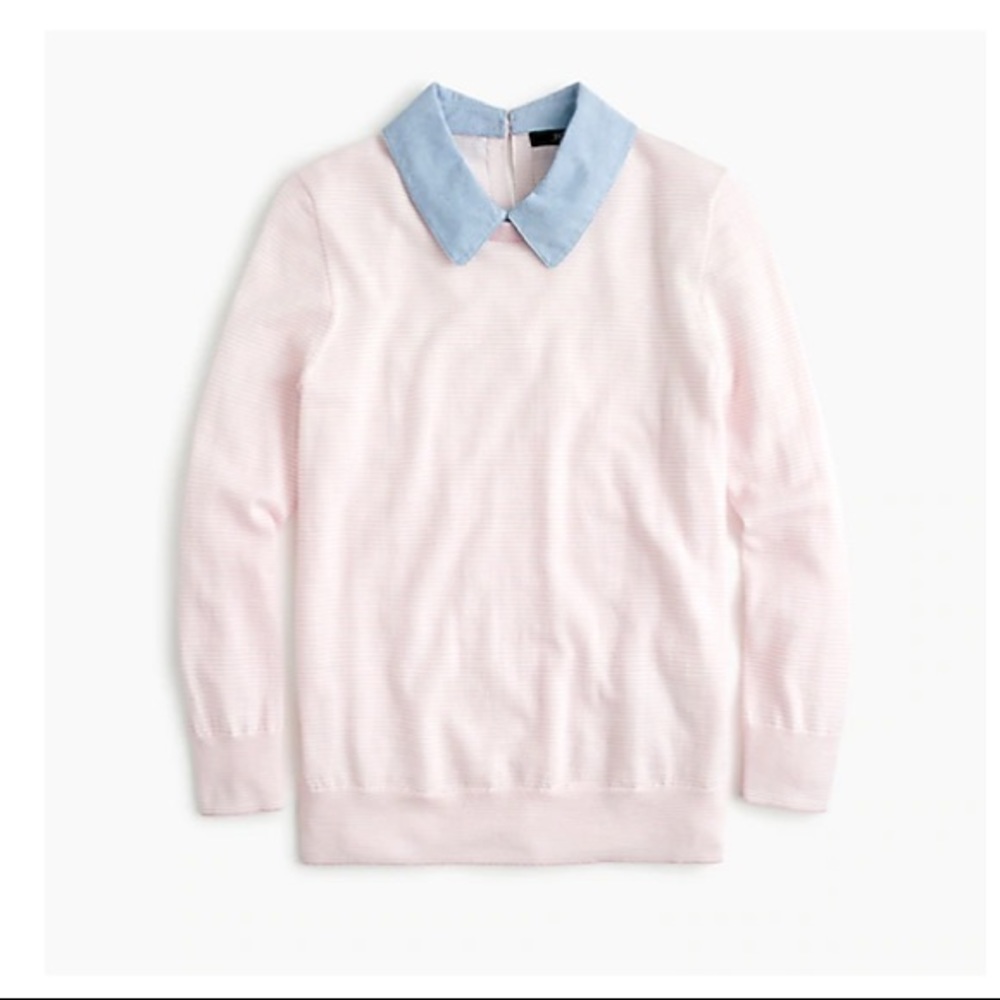 J. Crew Sweater | Tippi Sweater w/ Chambray Collar